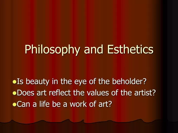 philosophy and esthetics