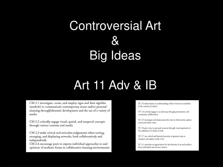controversial art big ideas art 11 adv ib