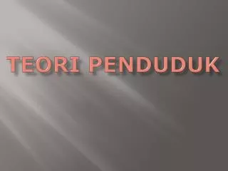 teori penduduk