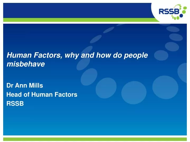 human factors why and how do people misbehave