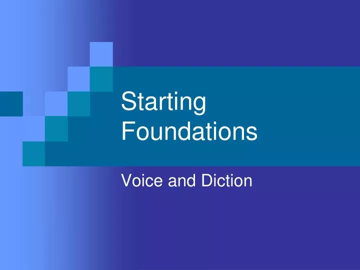 starting foundations