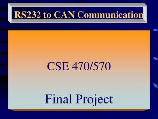 RS232 to CAN Communication