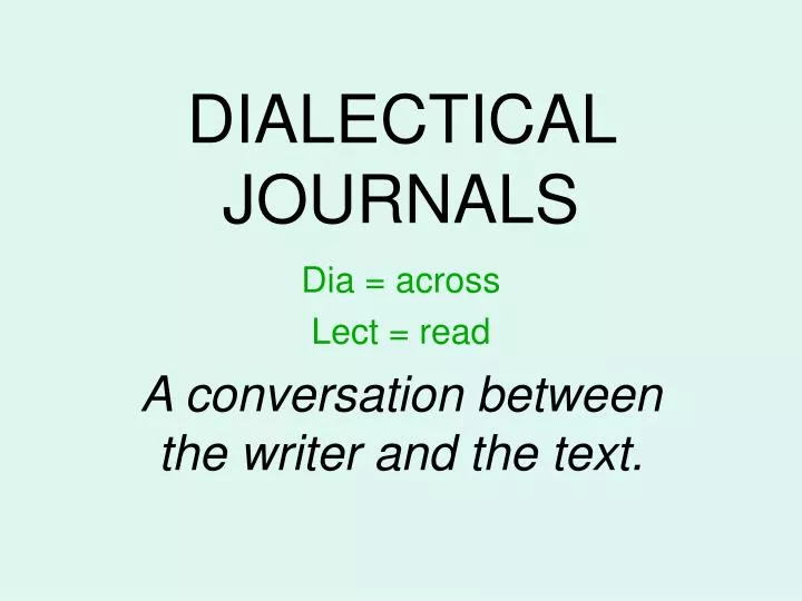 dialectical journals
