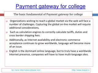 Some Know more about payment gateway for college