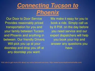 Tucson to Phoenix Shuttle