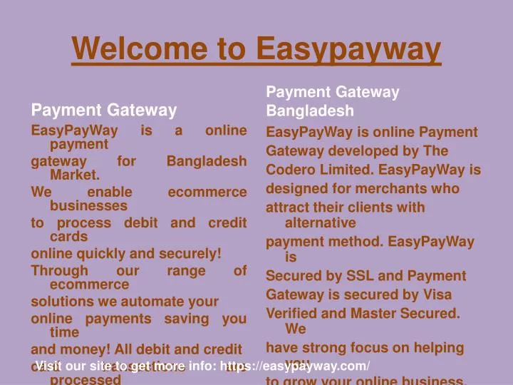 welcome to easypayway