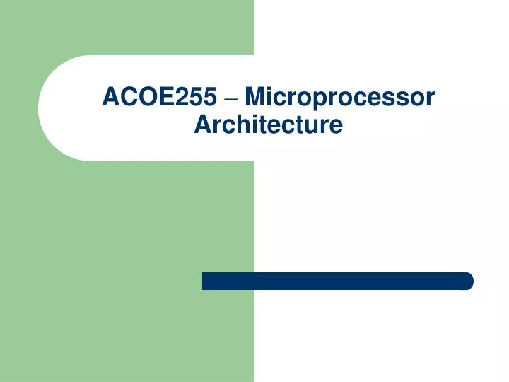 acoe255 microprocessor architecture