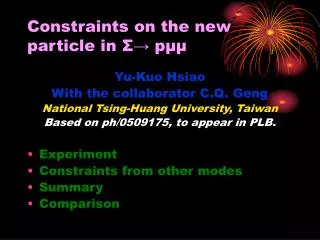 Constraints on the new particle in ? ? p ??