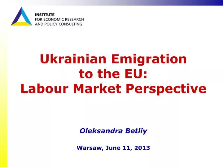 ukrainian emigration to the eu labour market perspective