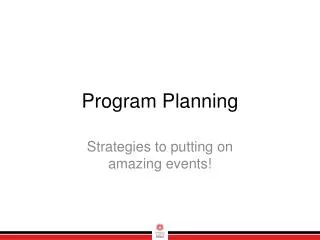 Program Planning