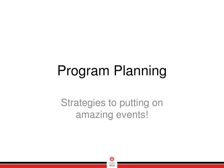 program planning