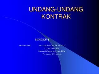 undang undang kontrak
