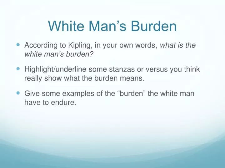 white man s burden