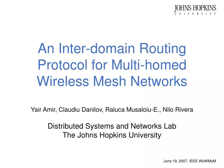 an inter domain routing protocol for multi homed wireless mesh networks