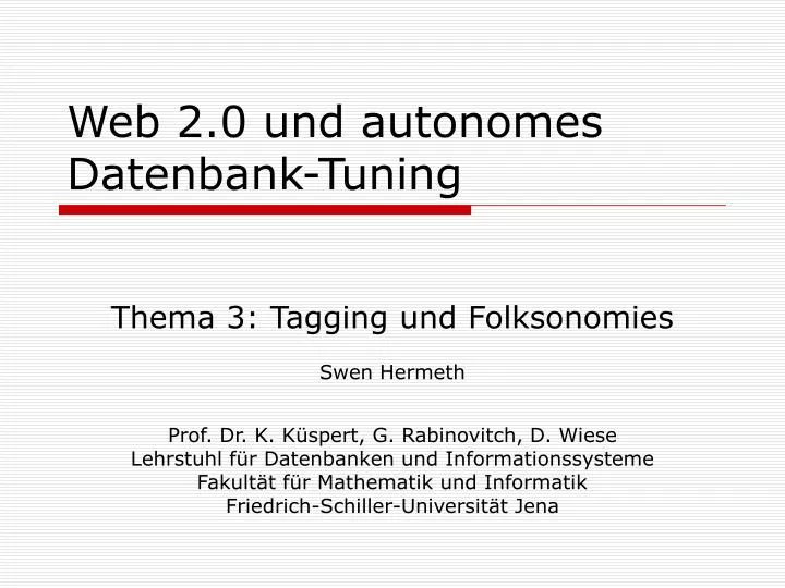 web 2 0 und autonomes datenbank tuning