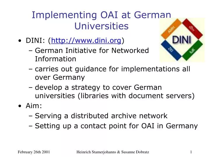 implementing oai at german universities