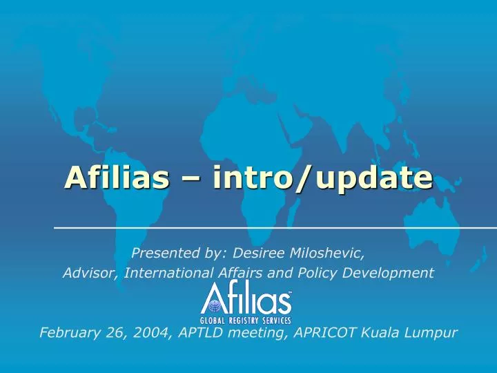 afilias intro update