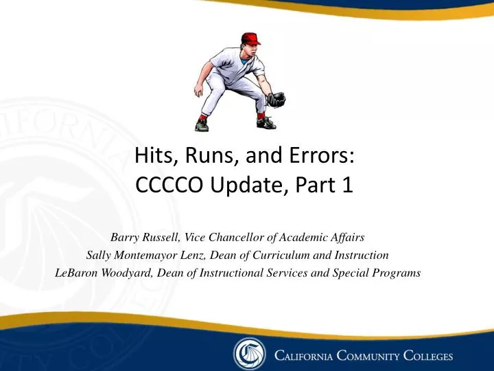 hits runs and errors cccco update part 1