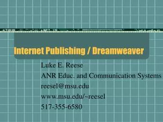 Internet Publishing / Dreamweaver