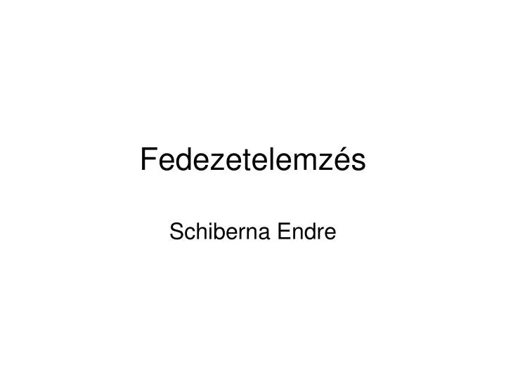 fedezetelemz s