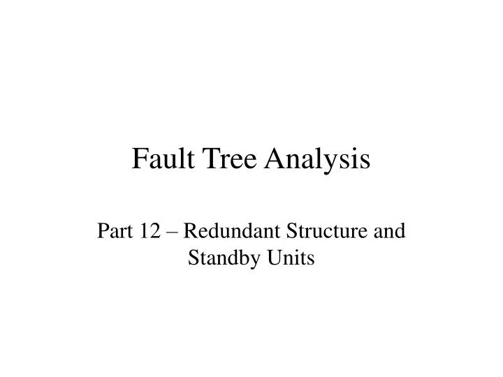 fault tree analysis