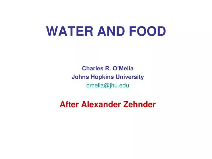 water and food