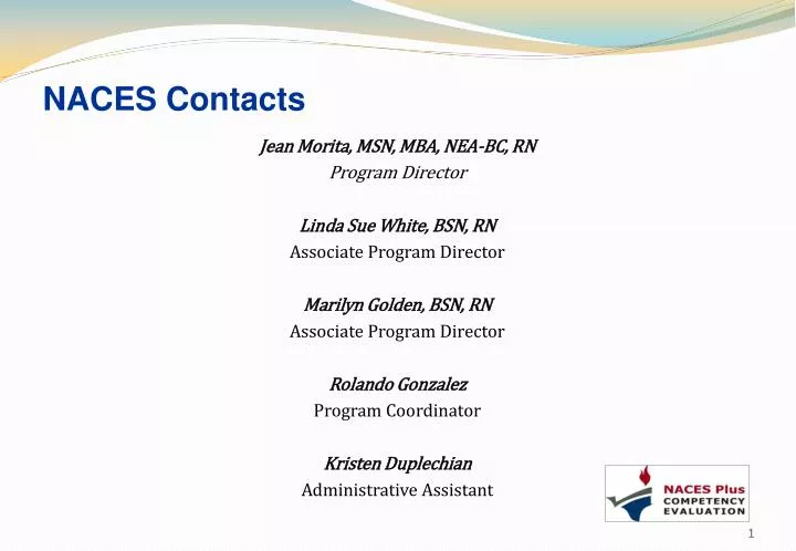 naces contacts