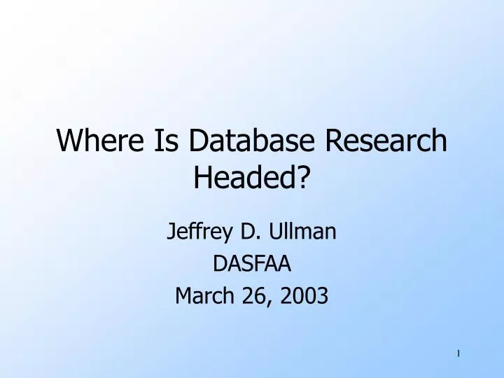 where is database research headed
