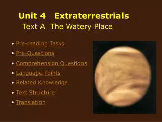 Unit 4 Extraterrestrials Text A The Watery Place