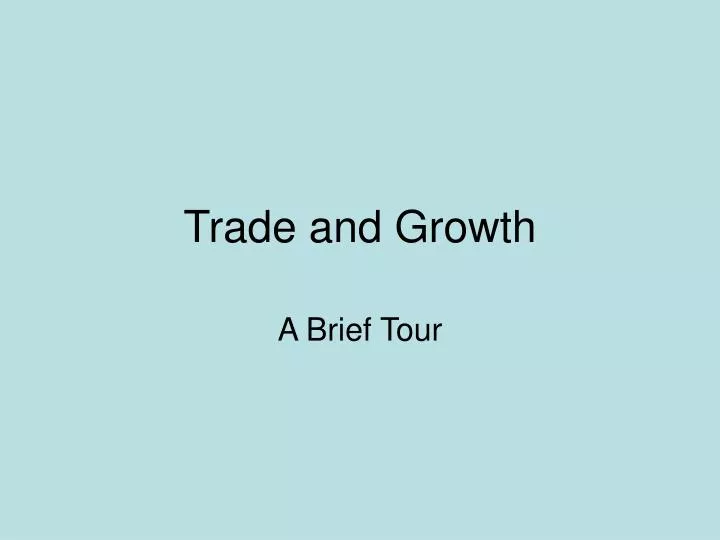 trade and growth