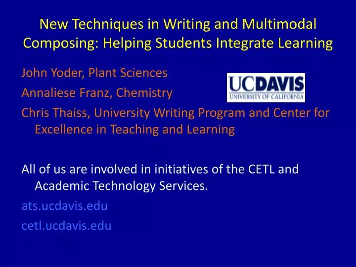 new techniques in writing and multimodal composing helping students integrate learning