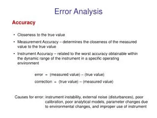 Error Analysis