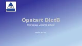 opstart dictb