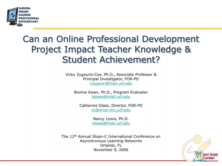 can an online professional development project impact teacher knowledge student achievement
