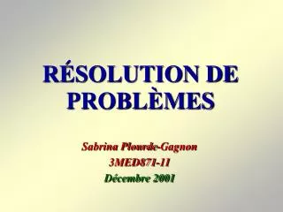 r solution de probl mes