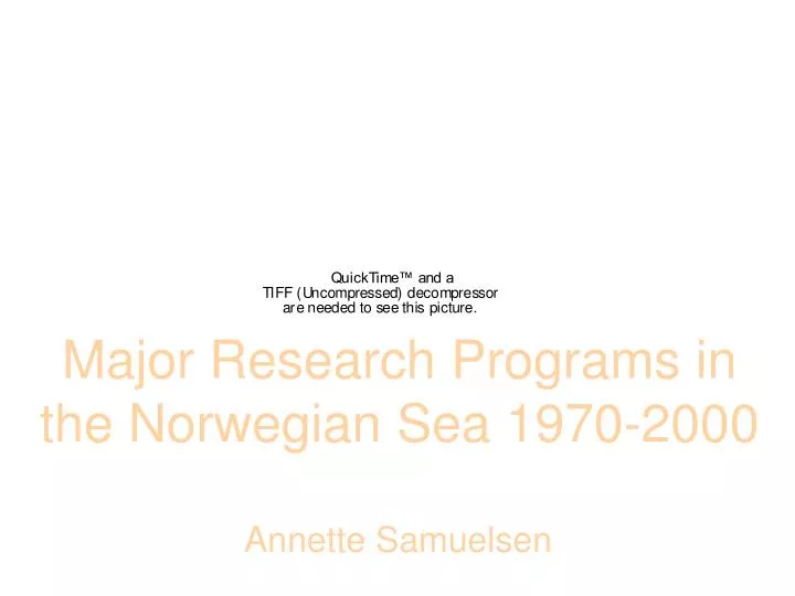 major research programs in the norwegian sea 1970 2000