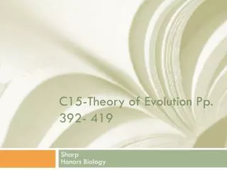 C15-Theory of Evolution Pp. 392- 419