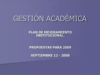 gesti n acad mica