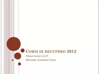 corsi di recupero 2012