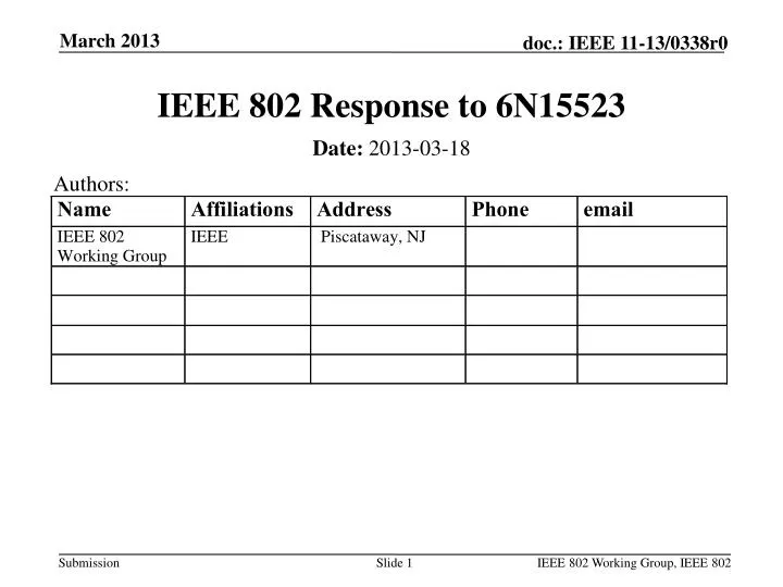 ieee 802 response to 6n15523