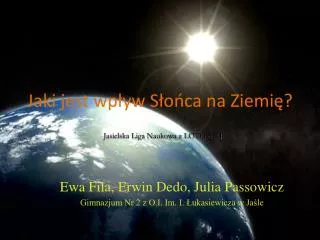 jaki jest wp yw s o ca na ziemi