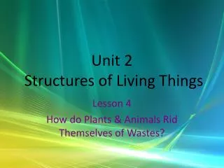 Unit 2 Structures of Living Things