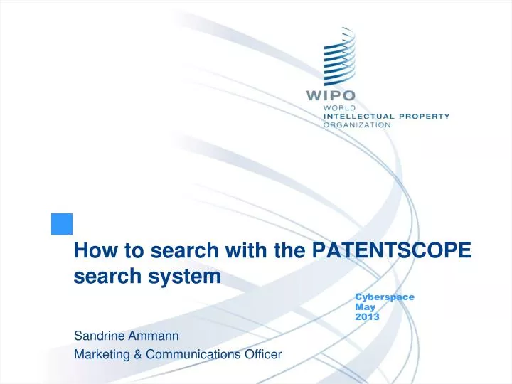 how to search with the patentscope search system