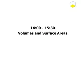 14:00 - 15:30 Volumes and Surface Areas