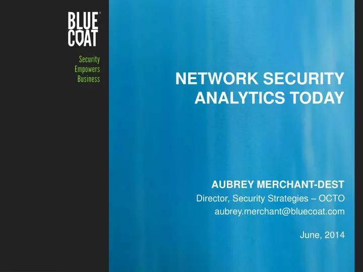 network security analytics today