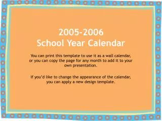 2005 2006 school year calendar
