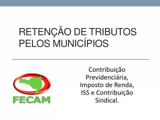 reten o de tributos pelos munic pios