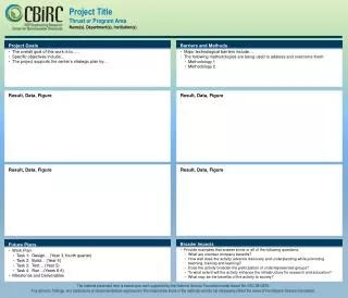 Project Title Thrust or Program Area Name(s), Department(s), Institution(s)