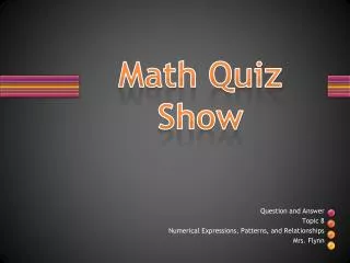 Math Quiz Show