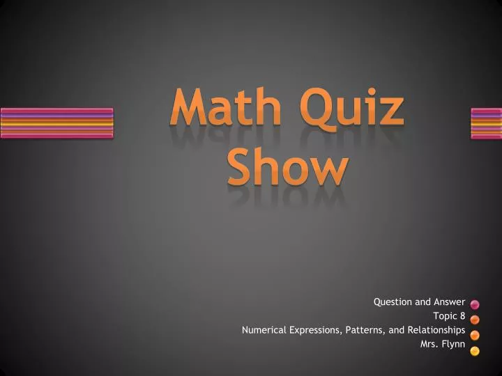 math quiz show